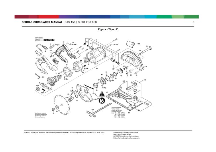 Peças p/ Serra Circular GKS 150 Bosch